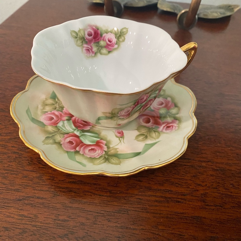 Burton & Burton Floral Teacup and Saucer Set